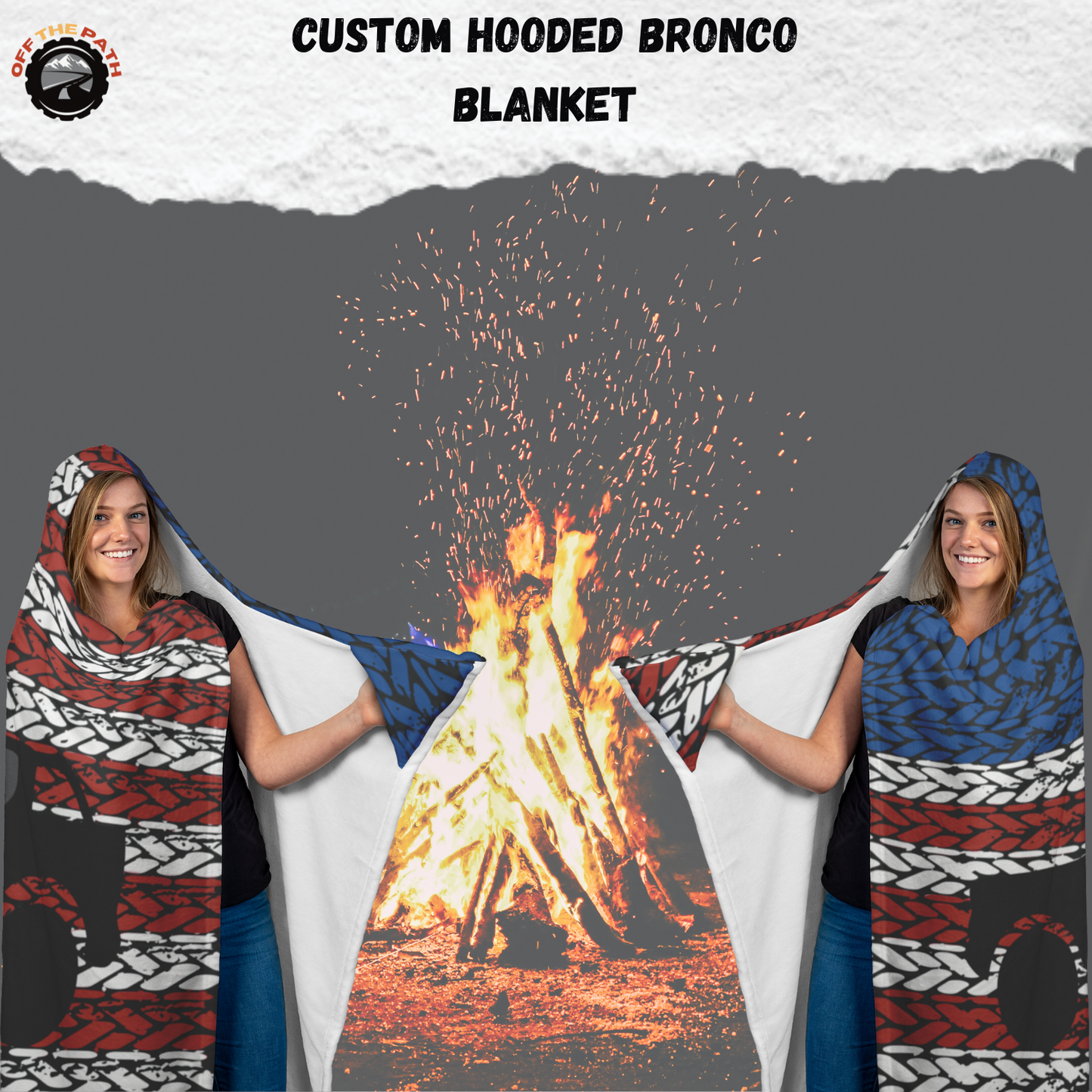 Custom Hooded Blanket- America/Bronco