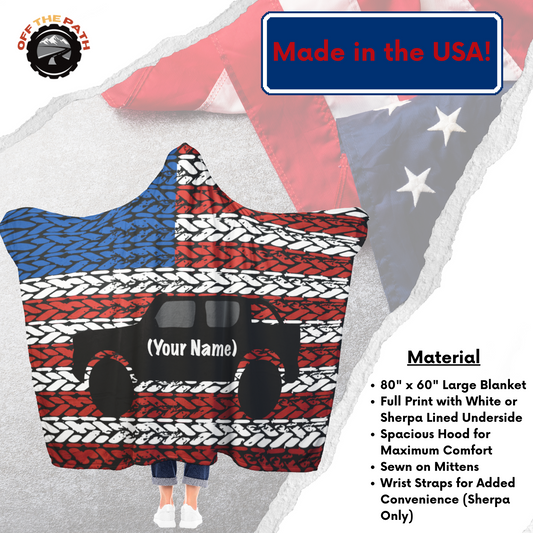 Custom Hooded Blanket- America/Bronco