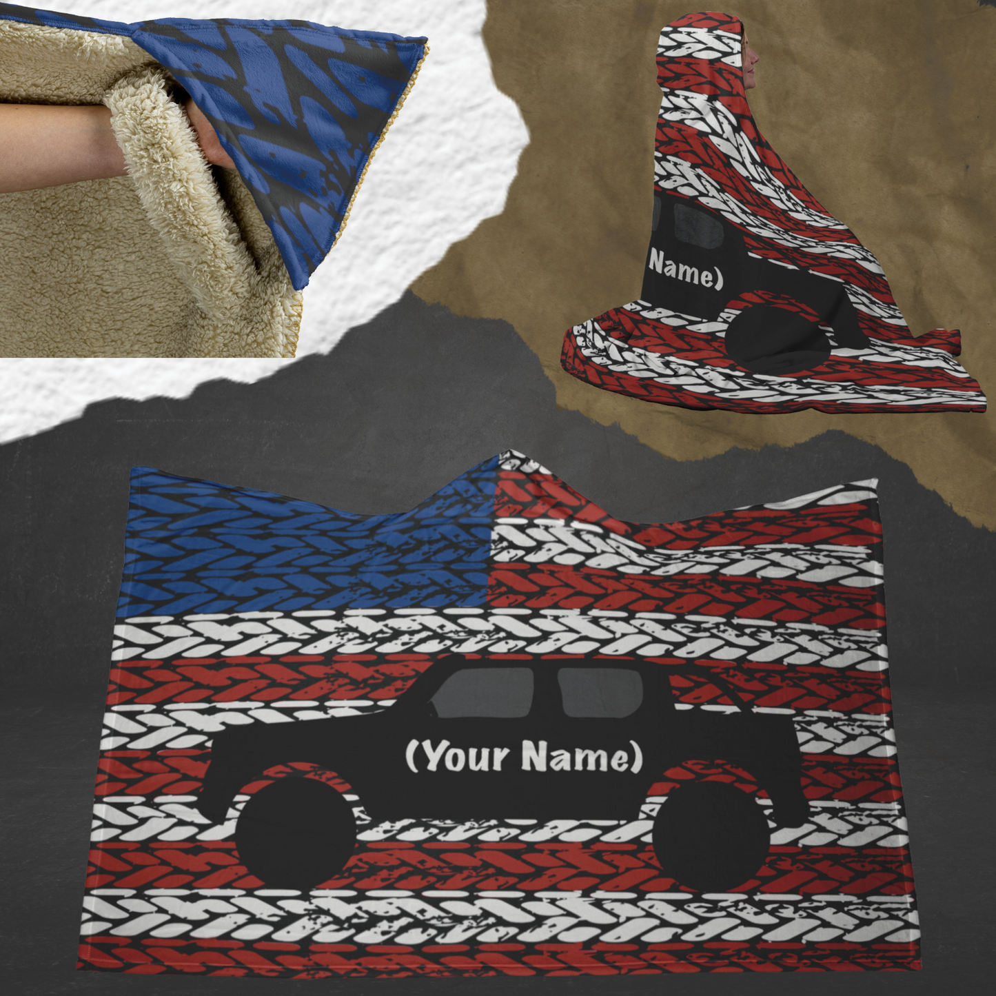 Custom Hooded Blanket- America/Bronco